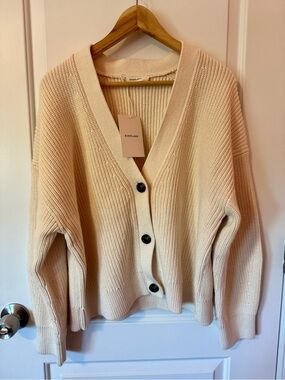 NWT Everlane The Boxy Cardigan in Everyday Cotton - Canvas - Size XXL